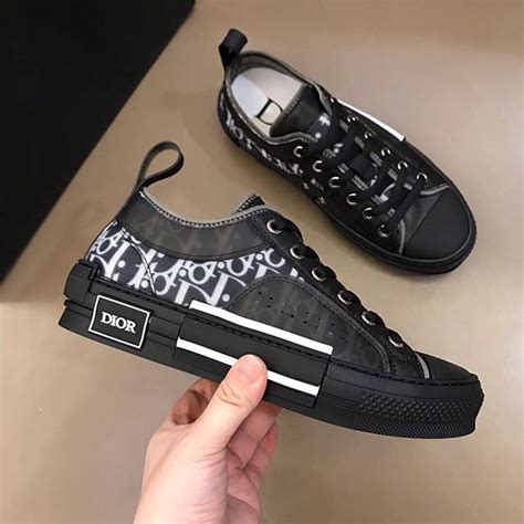 dior low top trainer in black canvas|Dior b23 low top canvas.